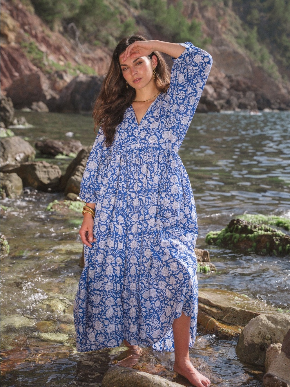 Blue Floral Maxi Dress